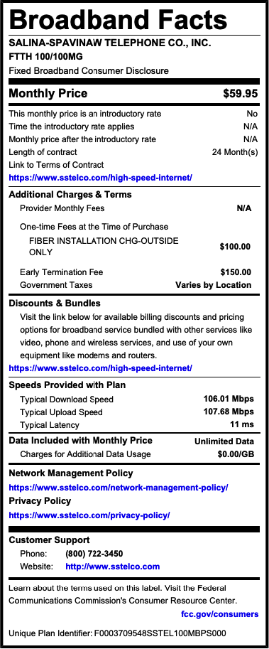 100mb - High Speed Internet