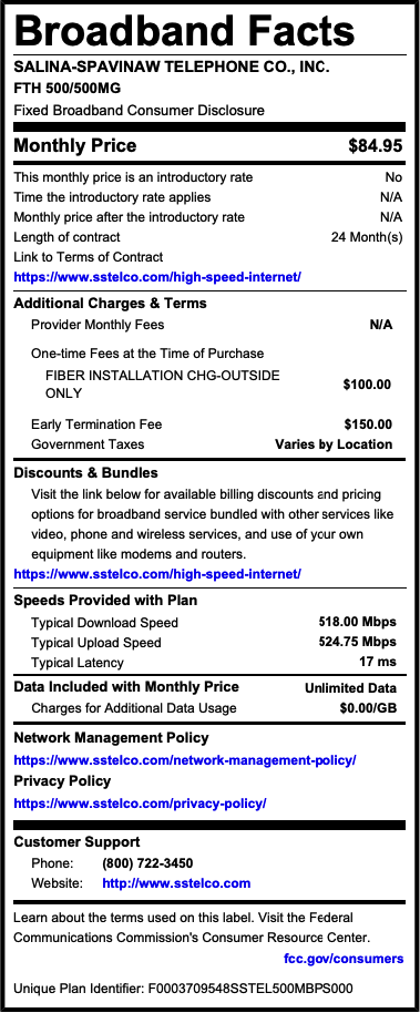 500mb - High Speed Internet